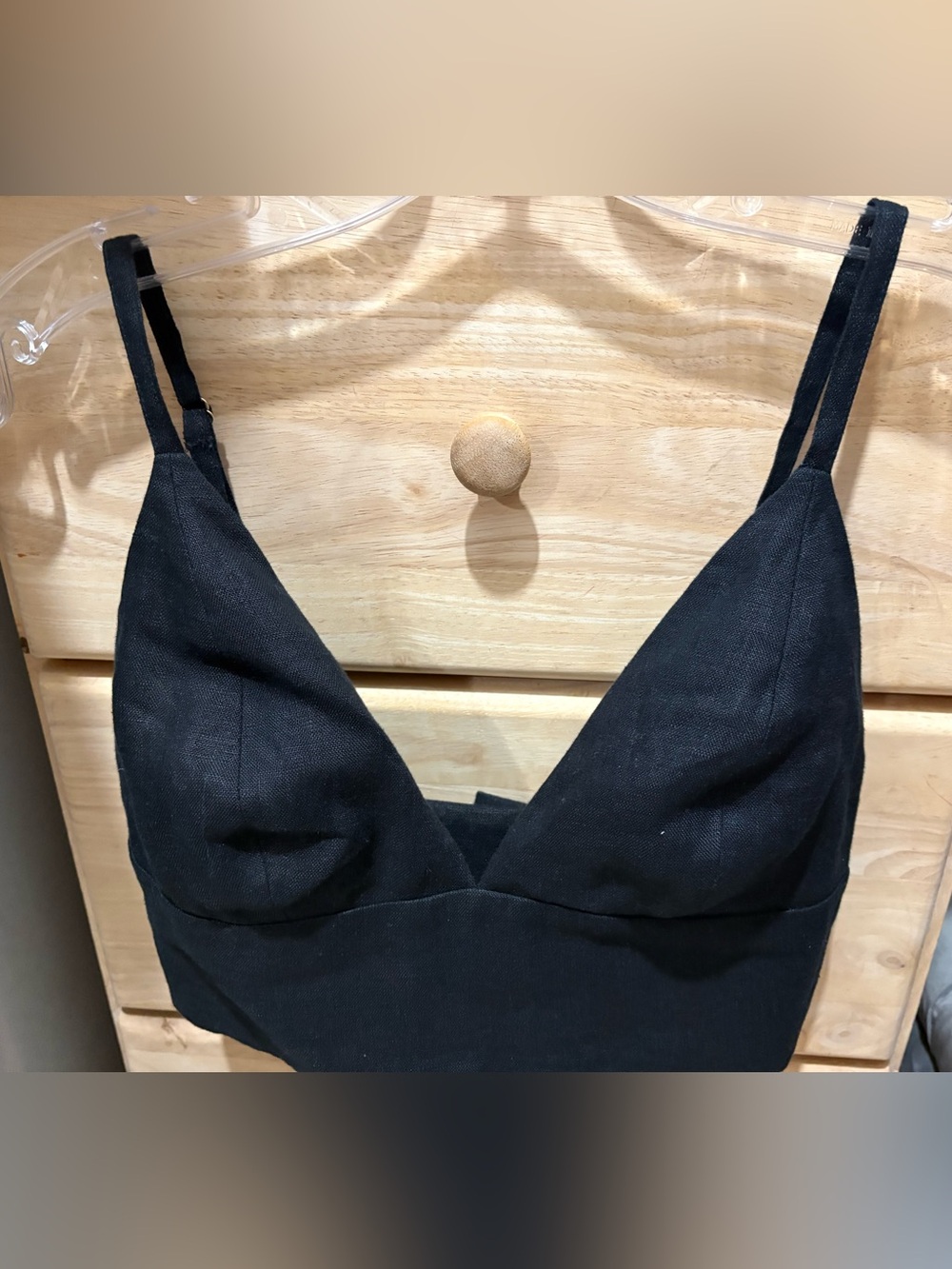 Banana Republic Black Linen Bralette Top